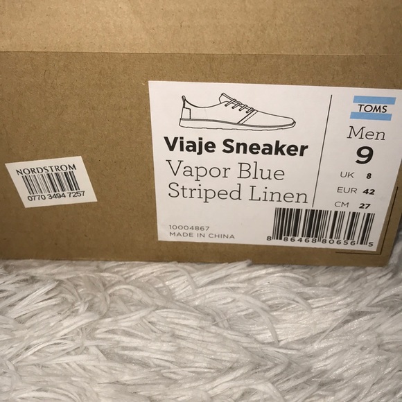 Vapor blue striped linen sneaker Toms - Picture 4 of 5